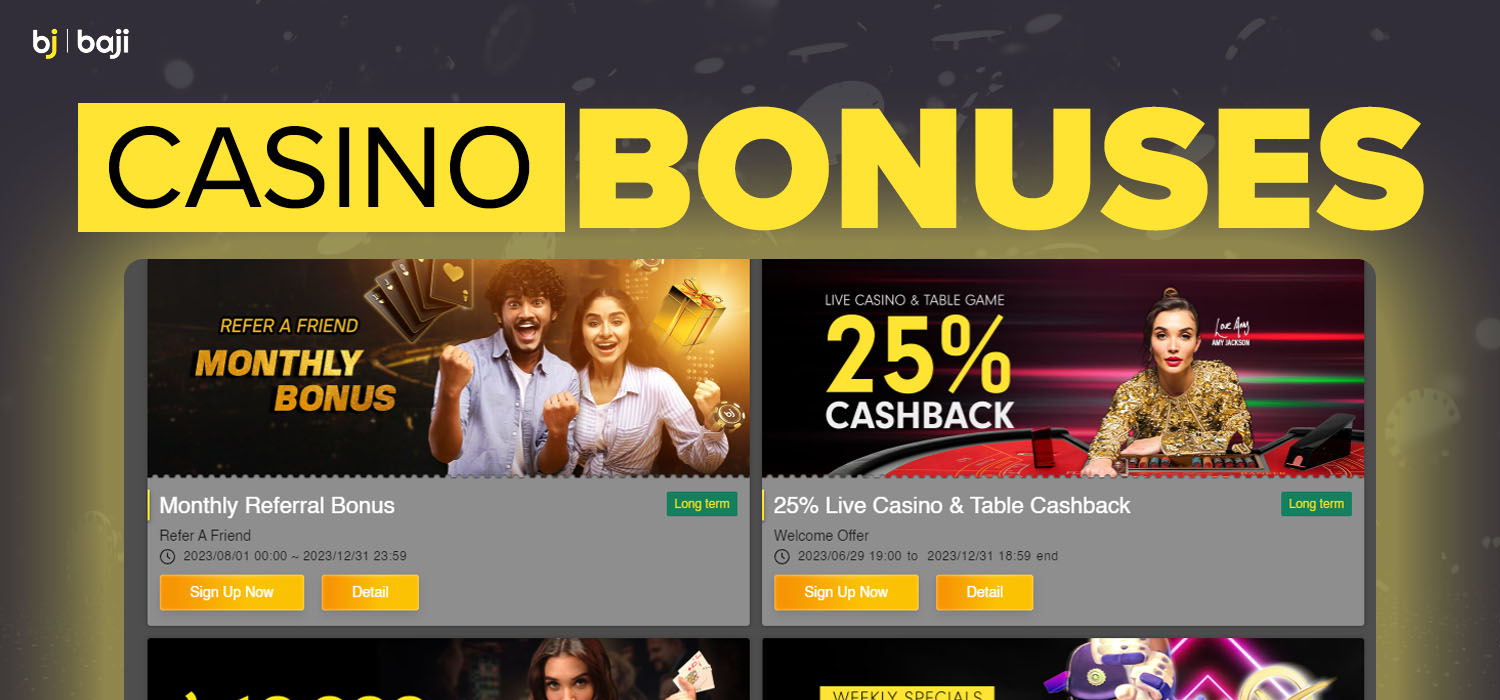 Bonuses and Promotional at Casino Baji Live